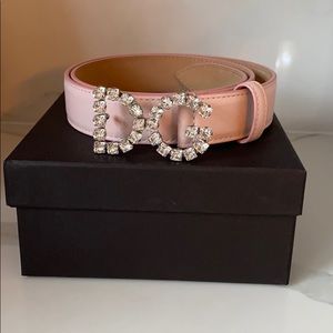 Pink crystal Dolce Gabbana logo belt